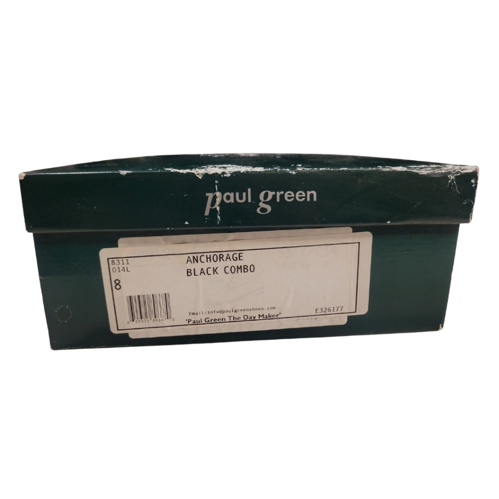Paul Green Black Suede Lace-Up Ankle Boots with Gray Shearling Cuff - Picture 11 of 13